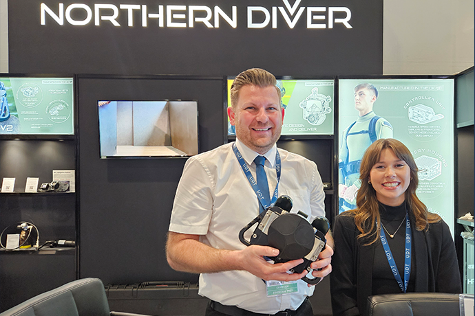 Northern DIver at Oceanology 2024 with NIMROD navigation system with Waterlinked DVL A125